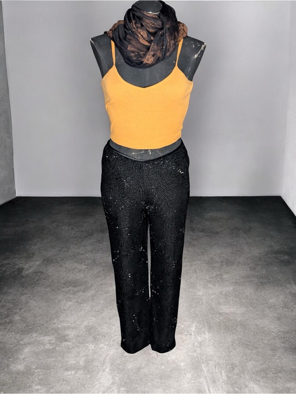 Carmen Marc Valvo Signature black evening pants, size 4.